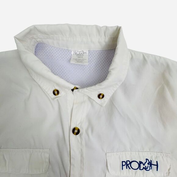 Prodoh Founders Vented Fishing Shirt LS White Button Preppy Outdoor L 14 16 - Picture 2 of 16